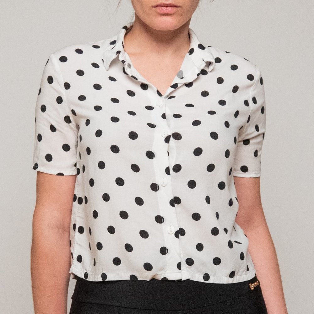 Black and White Polka Dot Crop Top